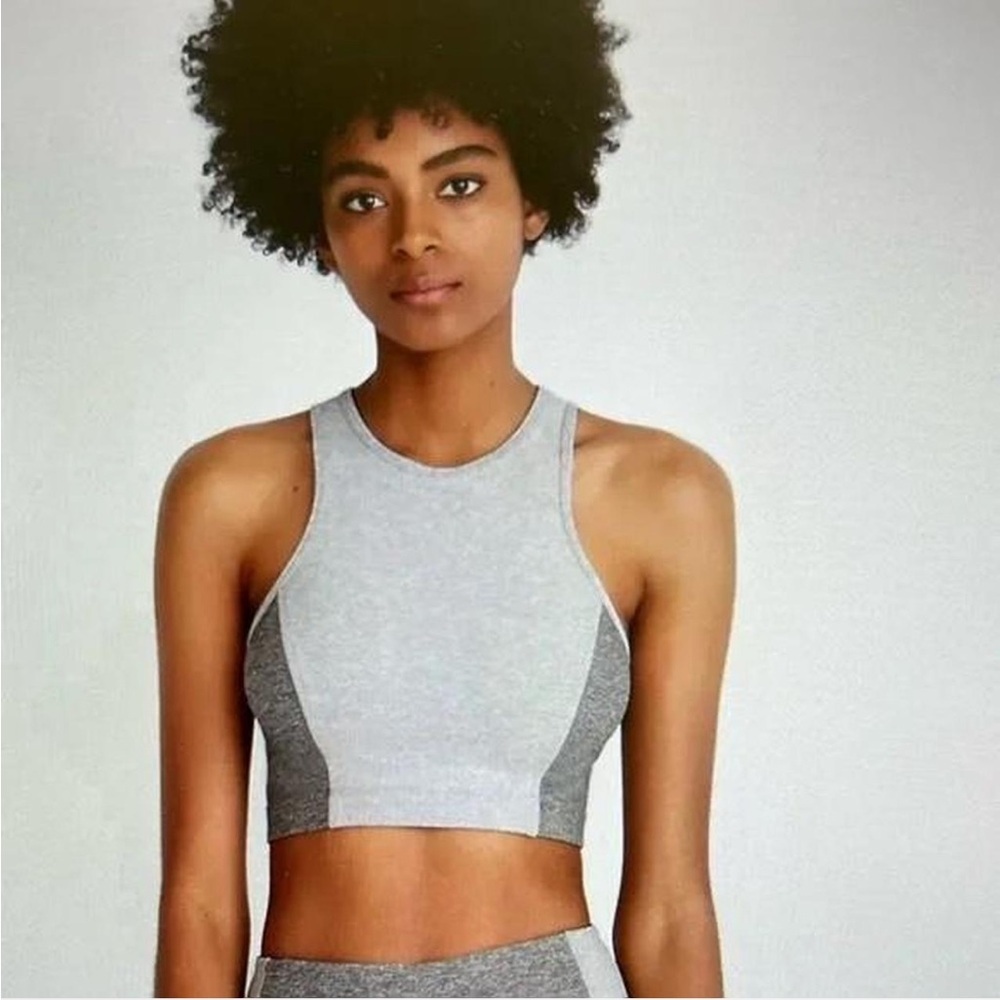 Outdoor Voices Grey XS Women's Athletic Crop Top / Sports Bra